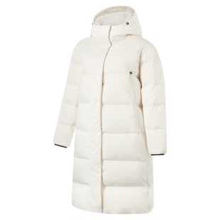 李宁LINING女款防泼水冬季立体裁剪80%鸭绒长羽绒服AYMU110-B