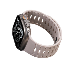 【透气小鲨鱼】匠戴适用applewatch ultra3/2苹果S11手表s10表带iwatchs9磁吸8新款7夏季se硅胶6男士运动腕带