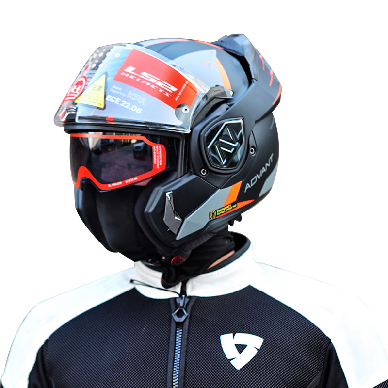 LS2摩托车头盔蝎子后空翻揭面全盔双镜片机车四季通用3C认证FF906