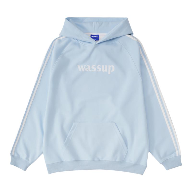 字母潮牌条纹卫衣WASSUP情侣款