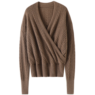 启超气质N货！上身美滋滋！100%纯羊绒衫亮丝针织衫慵懒宽松毛衣