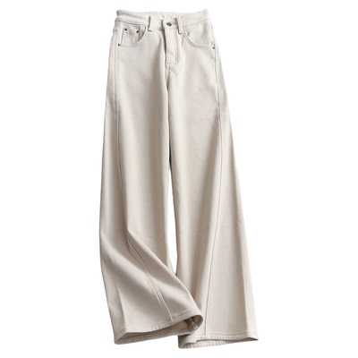 亲肤保暖窄版阔腿裤百搭牛仔裤女