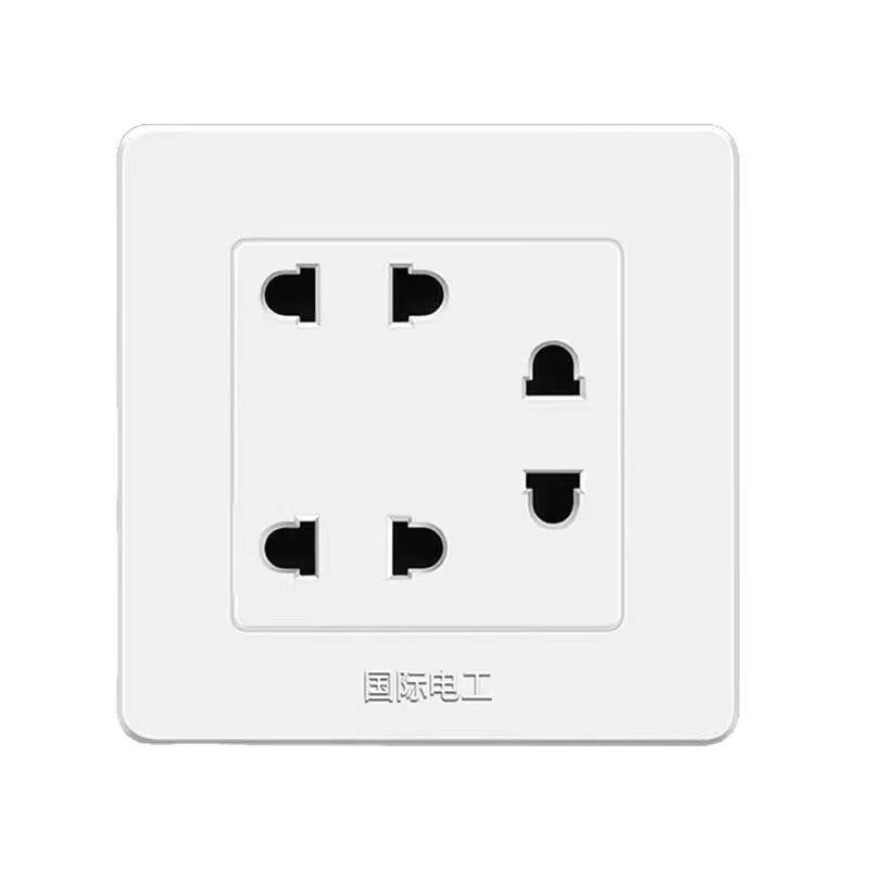 6六孔插座86型面板二二二插四眼三个3四8七7插坐2八4九5十白色9两
