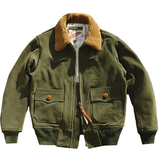 【热乎刚出货】海航G1飞行夹克橄榄绿绒面牛皮羊毛领