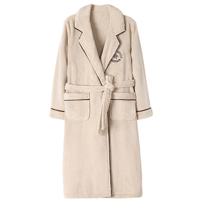 【芬腾】加绒加厚法兰绒睡袍女