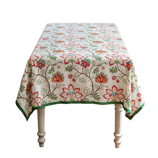 美式桌布亚麻布艺茶几布高级氛围感复古田园长方形餐桌台布圆桌布