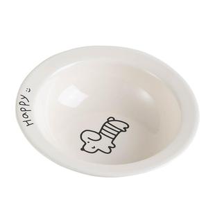 Petdebby猫碗陶瓷ins风狗粮碗猫咪护颈喂水碗大口径高脚碗表情碗