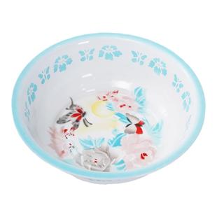 华科搪瓷盆加厚珐琅洗脸盆老式铁洋瓷盆家用洗脚盆大号36cm热水盆