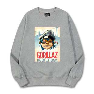 街头霸王Gorillaz乐队联名卫衣动漫卡通周边童装男女加绒圆领休闲