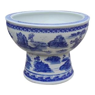 陶瓷花盆庭院养鱼立柱水浅锦鲤鱼缸造景全套荷花水缸庭院摆件鱼缸