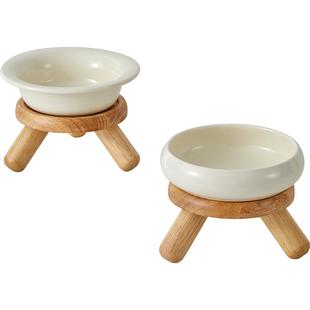 hocc猫碗陶瓷猫咪吃饭食盆罐头餐盘猫碟盘增高架护颈宠物狗狗饭碗