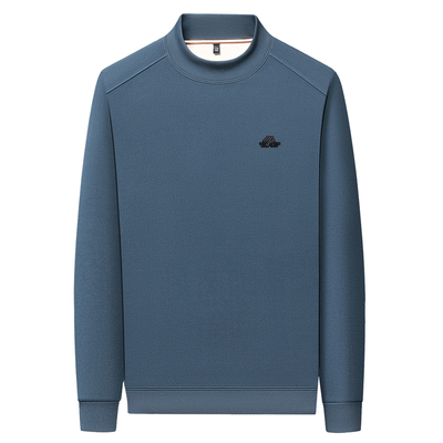 高端含羊毛桑蚕丝男士半高领卫衣