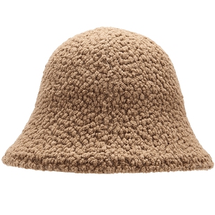 热风女士帽子2025年冬季新款双面肌理盆帽气质百显脸小保暖渔夫帽