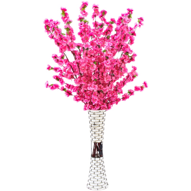 仿真桃花枝假腊梅花客厅单支塑料干花工程装饰树干室内落地樱花枝