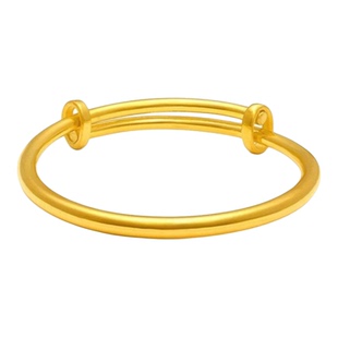 水贝黄金推拉金包银手镯古法实心素圈黄金镯子送女友情人节礼物