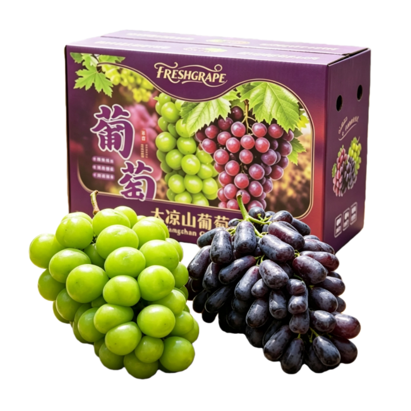 现摘大凉山蓝宝石葡萄新鲜大果应季水果组合拼装高端彩箱顺丰包邮