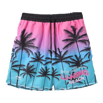 李宁夏季潮流印花海边度假沙滩裤
