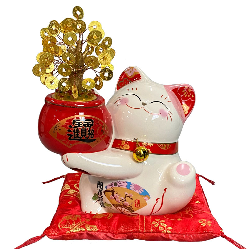 招福纳财猫LED灯摇钱树开业礼品