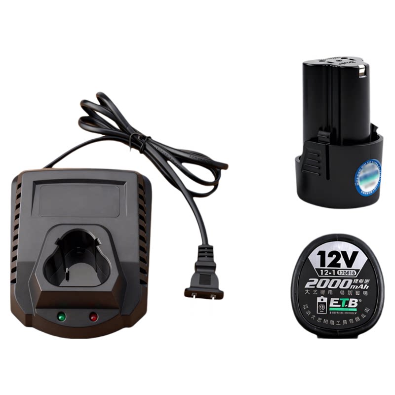 适用于大艺充电手钻配件12V1006/1008/T11/T22充电器手电钻锂电池