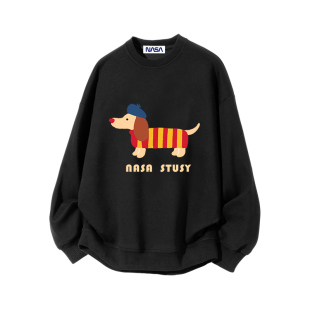 NASA STUSY美式高街2026新款春秋装男款宽松情侣潮牌圆领卫衣