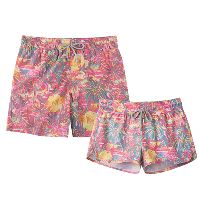 surfcuz速干可下水泳裤女情侣款海边度假宽松印花沙滩裤男