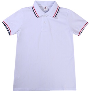 儿童校服短袖T恤POLO衫男女童中小学生班服纯棉童装印字定制LOGO