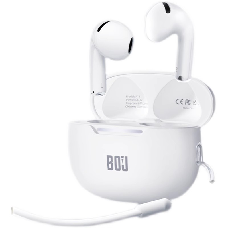 BOJ半入耳式无线蓝牙HIFI音质适用苹果智能触控轻便送礼闪充耳机
