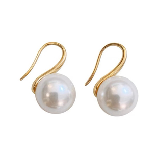 高端贝珠珍珠耳饰耳钉高级感轻奢耳钩耳坠高跟鞋珍珠耳环新款爆款