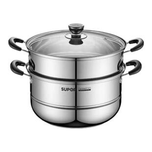 苏泊尔蒸锅家用加厚304不锈钢28cm多层复合底蒸笼煤气电磁炉通用