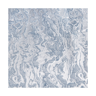 蓝白色浪平纹双面提花立体肌理金色复古高定西装风衣设计师面料