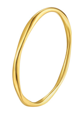 金包银莫比乌斯环手镯素圈金镯子