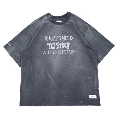 NOFAITH新款印花短袖破坏油污潮