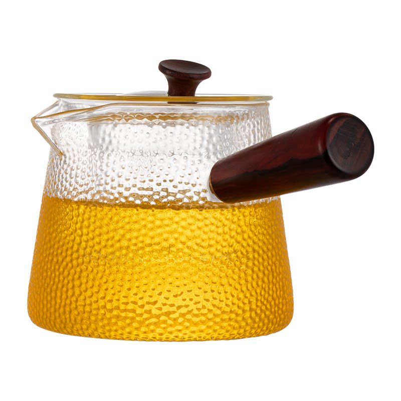 实木把茶壶/日式锤纹/茶水分离