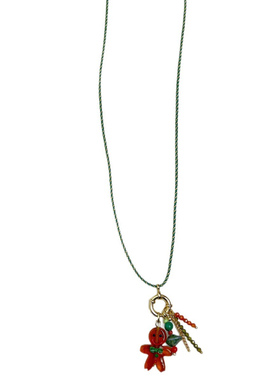 氛围感姜饼人串珠项链女款2025新款甜美配饰圣诞树吊坠毛衣链颈链