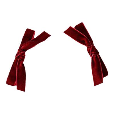 日系丝绒甜美发夹刘海蝴蝶结