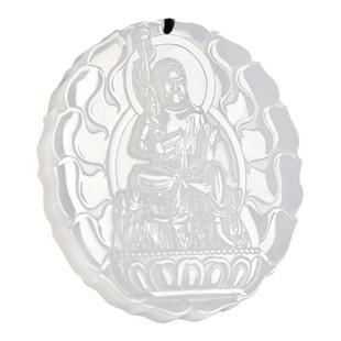 羊脂白玉不动明王本命年吊坠男和田玉属鸡本命佛不动尊菩萨玉坠女