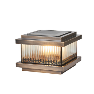 奥乙全铜太阳能庭院柱头灯户外防水别墅大门两侧柱子灯高档门柱灯