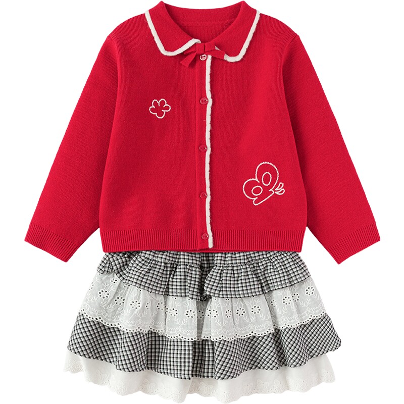 巴拉巴拉女童裙子套装新年款衣服
