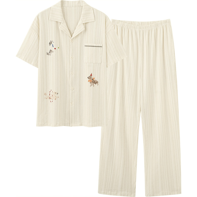 思莉太太纯棉情侣夏季睡衣套装