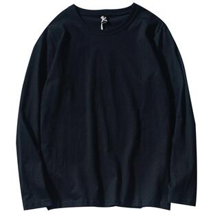 OVERSIZE宽松高街潮牌纯棉纯色内搭打底衫长袖T恤BF风男女网红ins