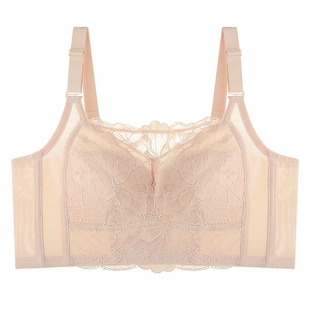 抹胸内衣无钢圈防走光薄款夏大胸显小文胸女蕾丝可拆卸细肩带聚拢