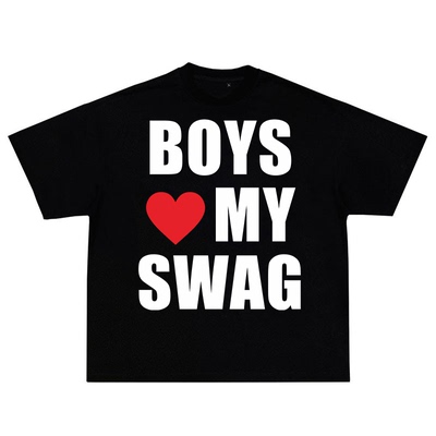 BOYS LOVE SWANG thomeboydontkill偷米嘻哈朋克说唱宽松短袖T恤