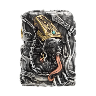 zippo2024新款煤油打火机重盔招财黑白无常个性男士芝宝