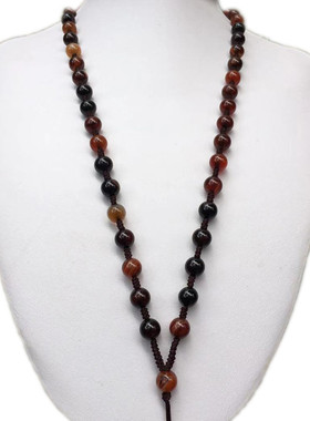 梦幻玛瑙圆珠链吊坠绳玉石挂件绳翡翠玉佩男女玉坠项链毛衣链配绳