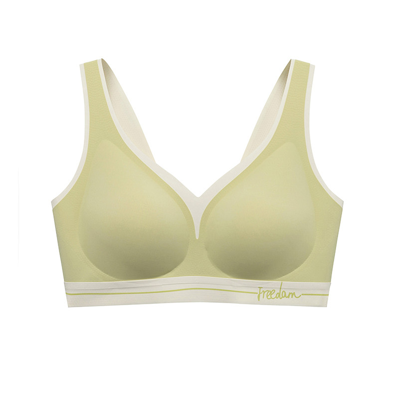 美季美优撞色拼接无痕背扣文胸女无钢圈小胸聚拢收副乳防下垂内衣