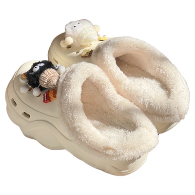 适配crocs洞洞鞋毛绒加厚棉鞋套