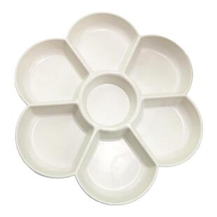 7孔儿童梅花调色盘加厚水彩水粉美术用仿大号陶瓷调色碟国画颜料