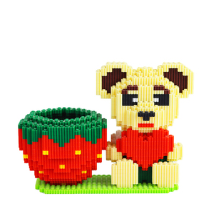 流体熊拼装笔筒积木玩具拼图6到12岁益智小颗粒手工男女孩diy礼物