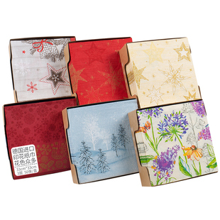 印花纸巾德国原装进口Duni新年装饰饭店餐厅餐巾纸抽纸餐垫餐桌纸