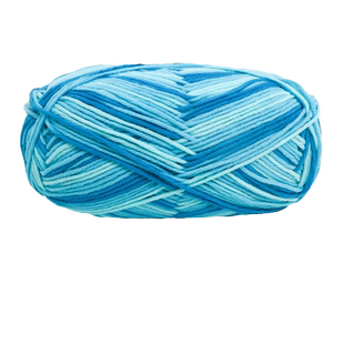 雪妃尔5股牛奶棉段染彩色毛线混合色五股手工编织diy渐变色毛线团